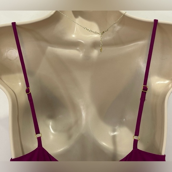 L Space Victoria Maxi Dress V Neck Tiered XS Raspberry New Beachy Vacation Chic - Picture 9 of 16